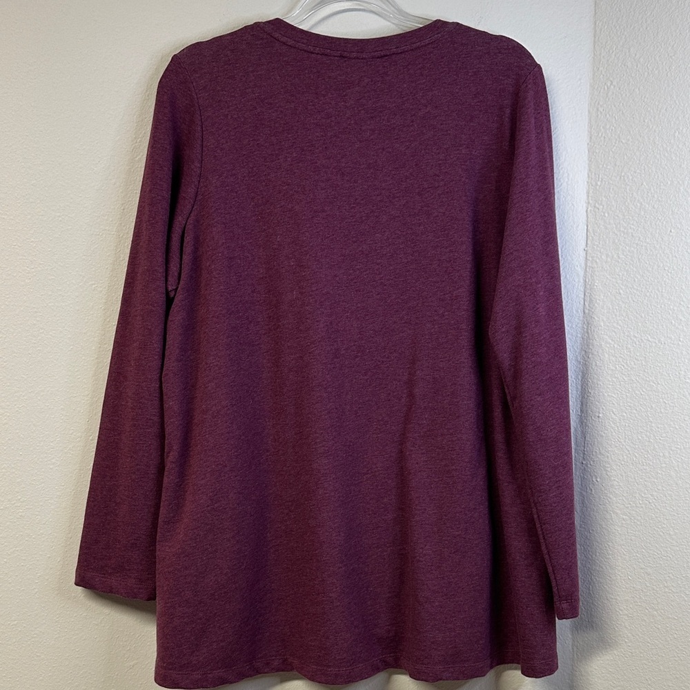 LOGO Lounge Long Sleeve Sweatshirt Floral Crochet Design Women's Size L - Picture 6 of 7